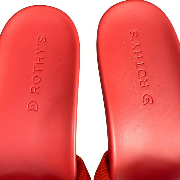 Rothy's Bubble Chunky Braided Fabric Slide Sandals Women 7 Red Orange NWT - Picture 4 of 8